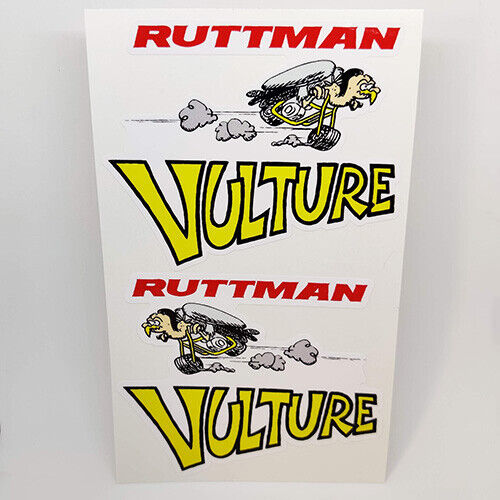 RUTTMAN VULTURE Mini Bike DECALs | Vinyl STICKERs, Left and Right Facing, 4\