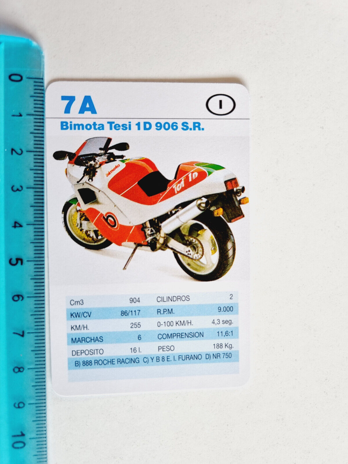 BIMOTA THESIS 1D 906 CARD RARE PLAYING CARDS MOTORCYCLE MOTOS FURNIER ORIGINAL NEW