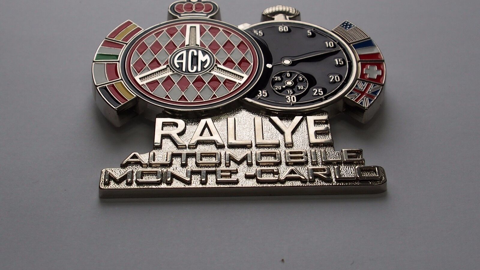 Rally Montecarlo Classic Car Grill badge emblem-FITS ALL CARS- Real Players ONLY