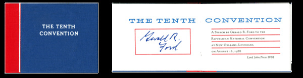Gerald R. Ford - The Tenth Convention - Autographed Books