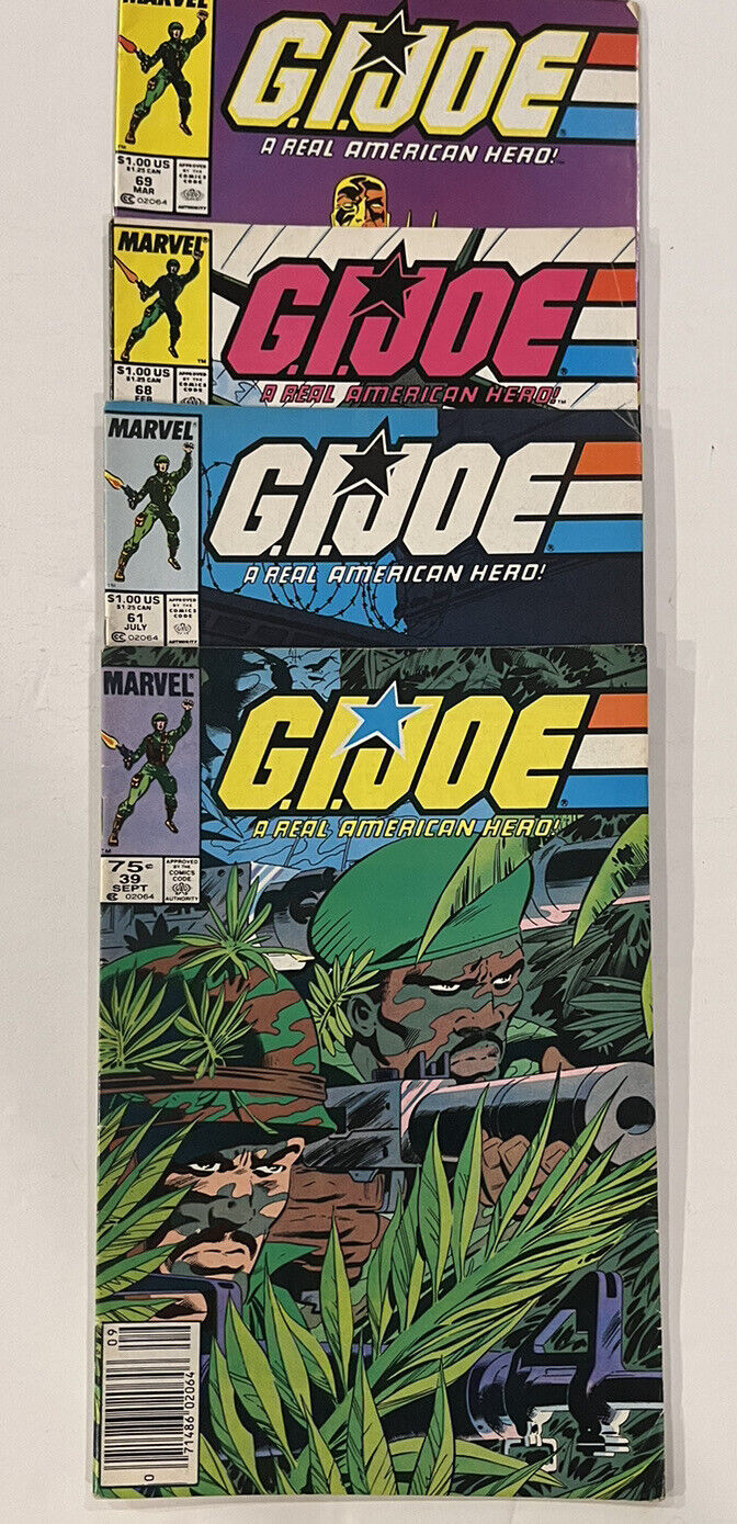 G.I. Joe ARAH Newsstand Comic Lot #39, #61, #68, #69 1985 1986