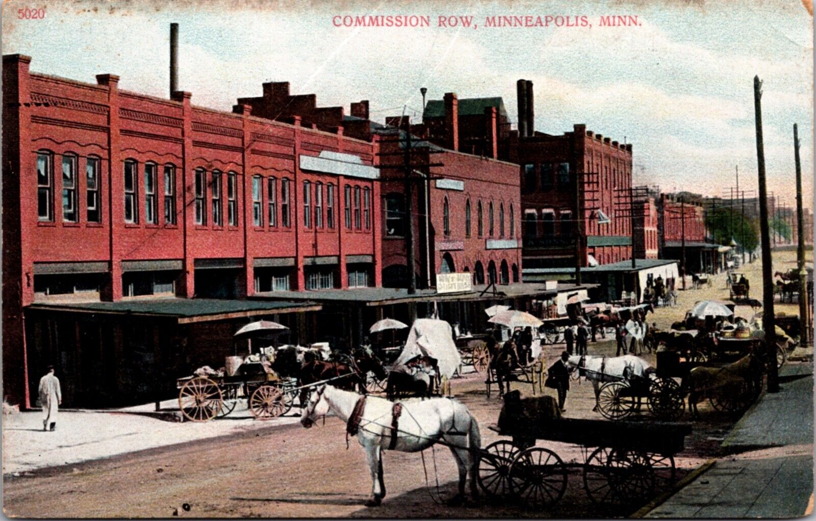Postcard Commission Row in Minneapolis, Minnesota