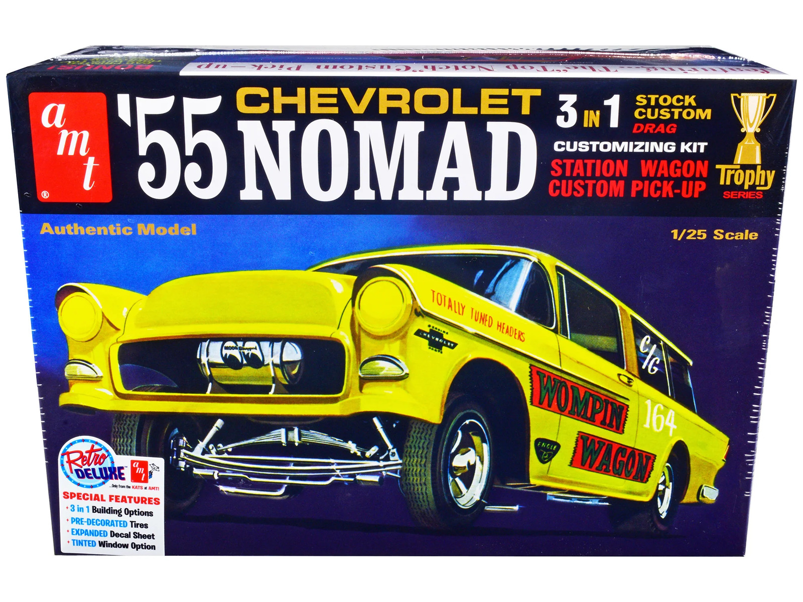 Skill 2 Model Kit 1955 Chevrolet Nomad 3-in-1 Kit Trophy Series 1/25 Scale Model