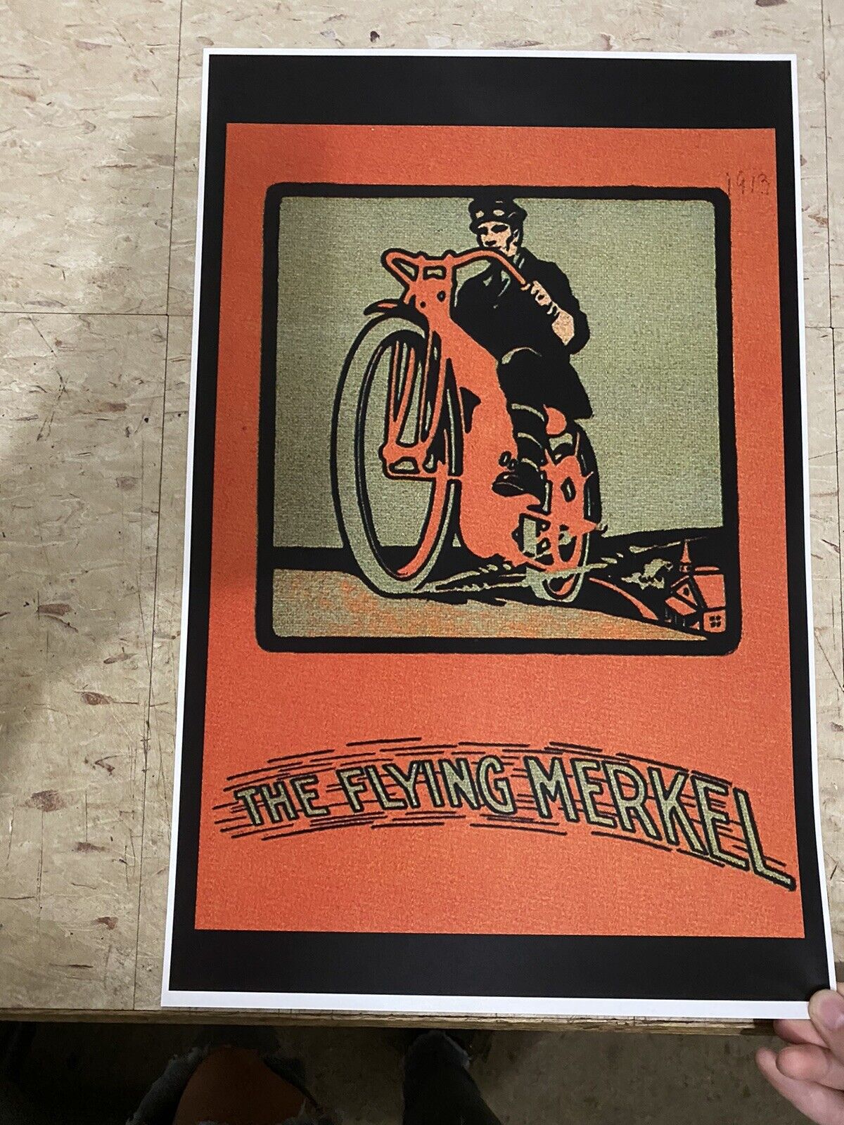 Vintage The Flying Merkel Poster Advertisement A362