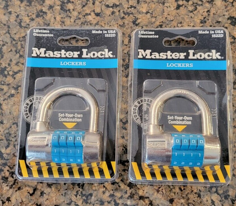 New Vintage Master Lock Set Your Own Combination Lock 1522D  1999 Lot of 2 NOS