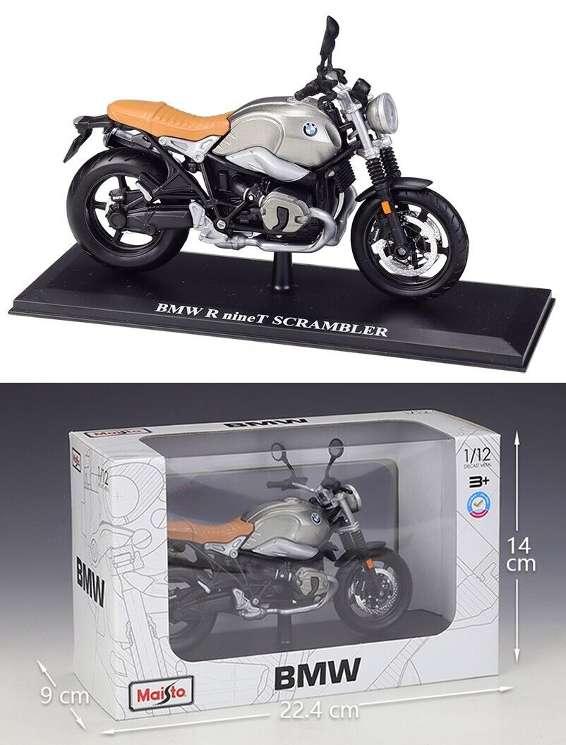 MAISTO 1:12 BMW R Nine T Scrambler MOTORCYCLE With base Model collect Toy Gift