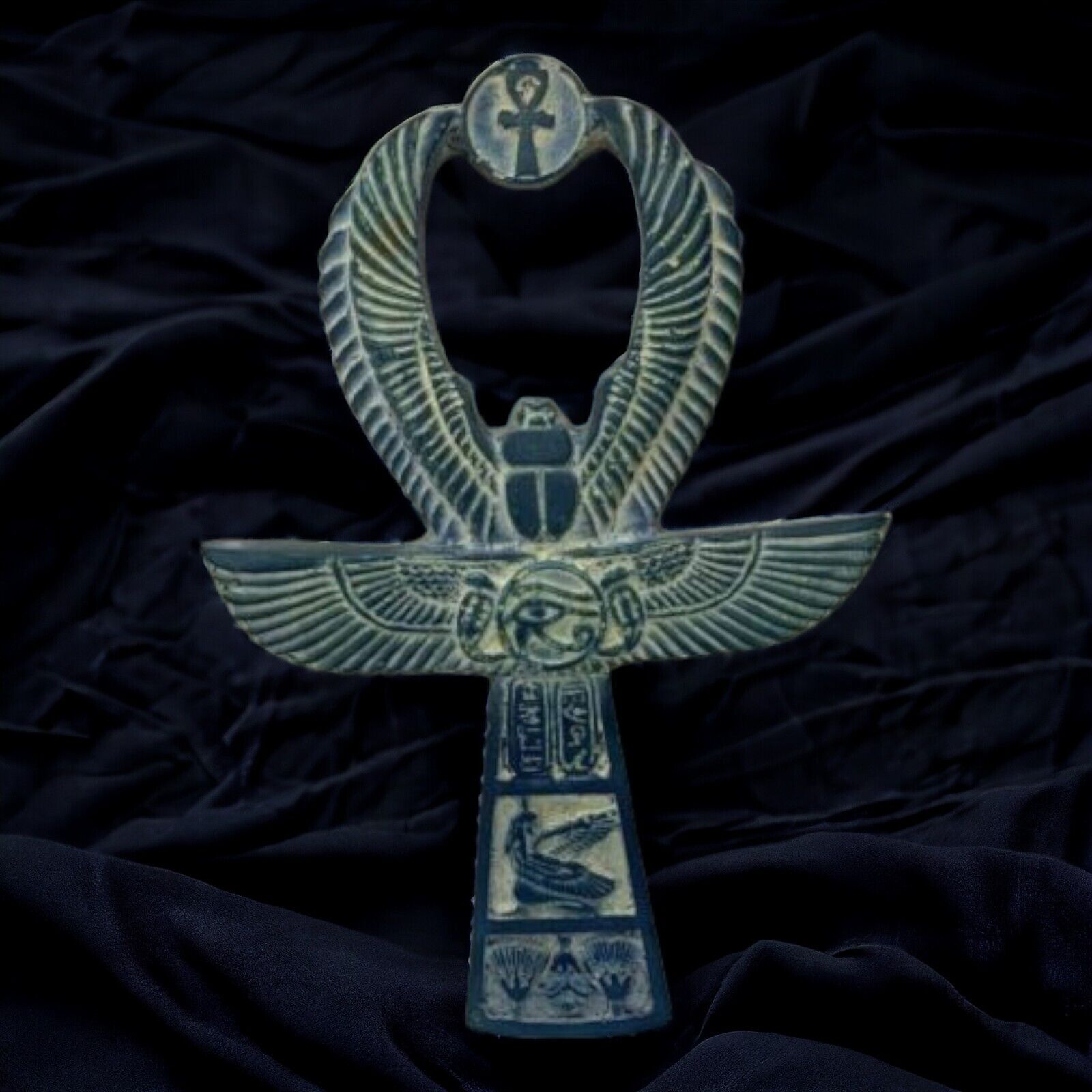 Explore Ancient Egyptian Majesty Genuine Pharaonic Ankh Key Antique with Isis