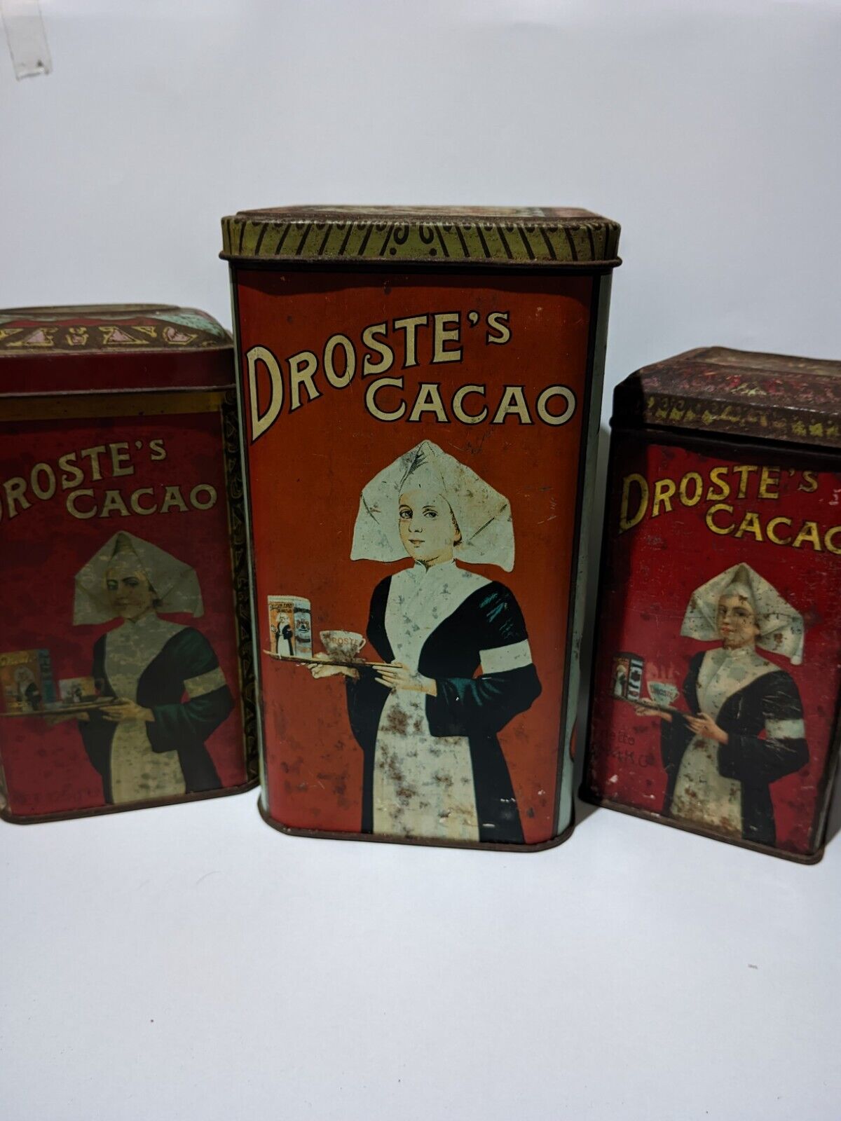 VINTAGE DROSTE'S CACAO HOLLAND TIN BOX 3IN1