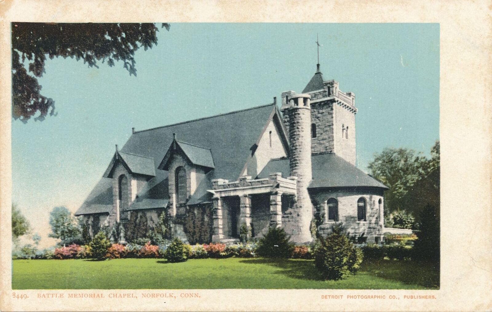 NORFOLK CT - Battell Memorial Chapel Postcard - udb (pre 1908)