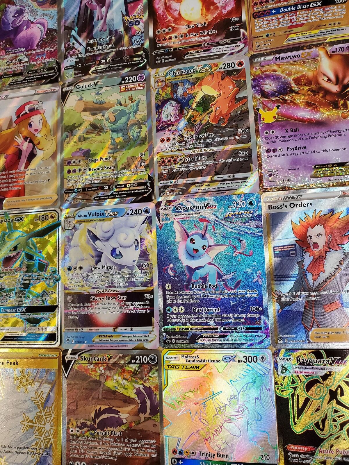POKEMON CARD LOT - 100 OFFICAL TRADING CARDS - NO ENERGY CARDS - ULTRA RARE