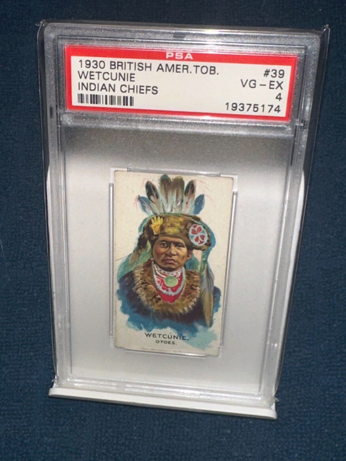 * 1930 * INDIAN CHIEFS Wetcunie BRITISH AMERICAN TOBACCO Vintage Cigarettes Card
