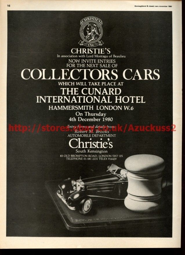Christie's Collectors Car Sales 