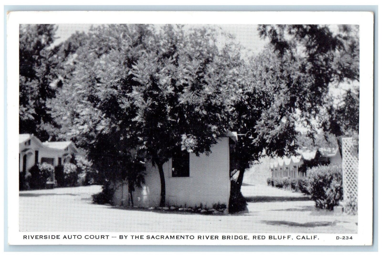 1952 Riverside Auto Court & Restaurant Entrance Red Bluff California CA Postcard