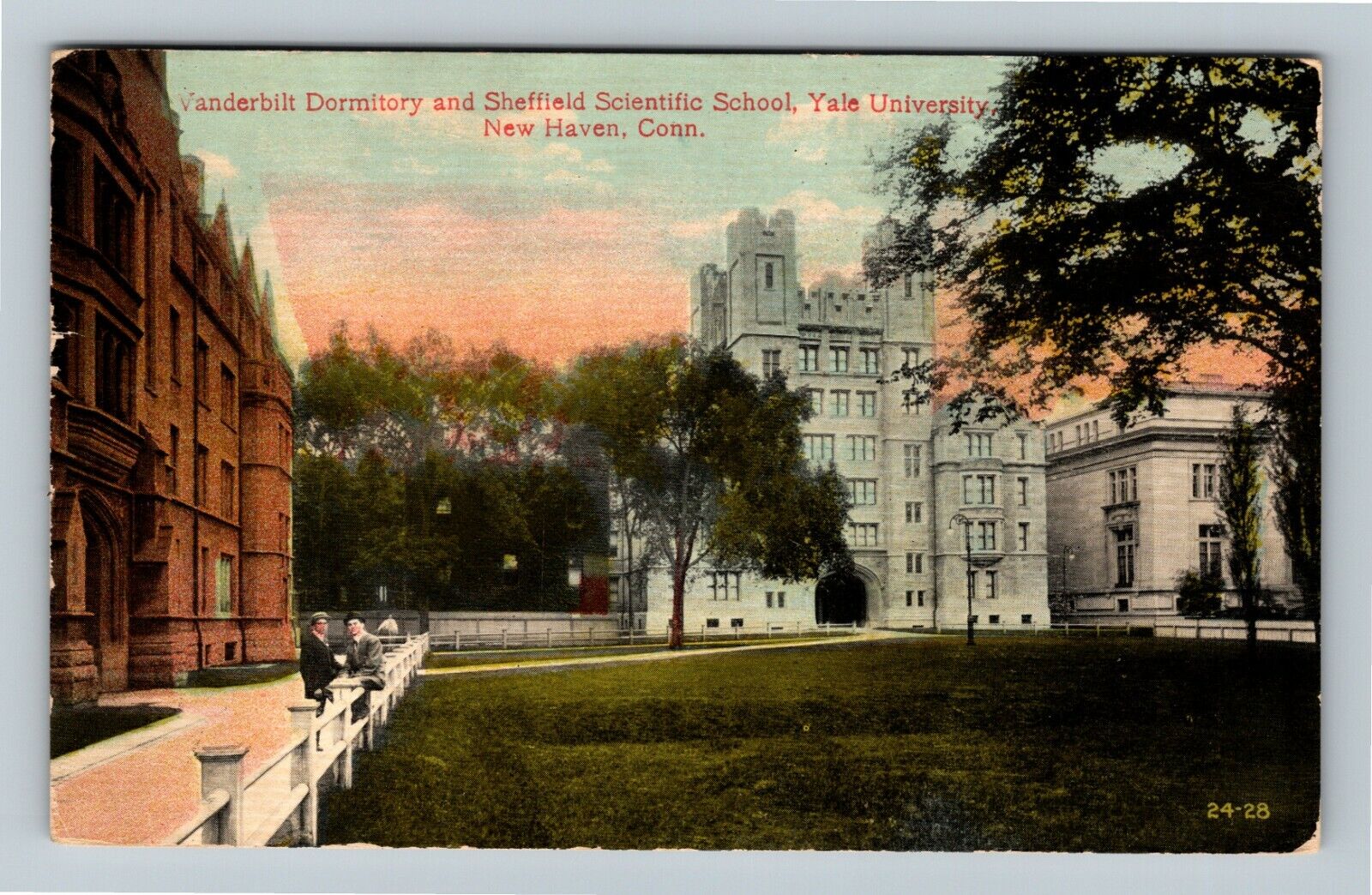 New Haven Connecticut, Yale Vanderbilt Dormitory Students c1913 Vintage Postcard