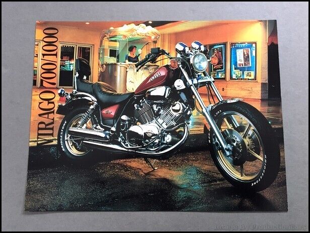 1984 Yamaha Virago 700 1000 Bike Vintage Motorcycle Sales Brochure Folder