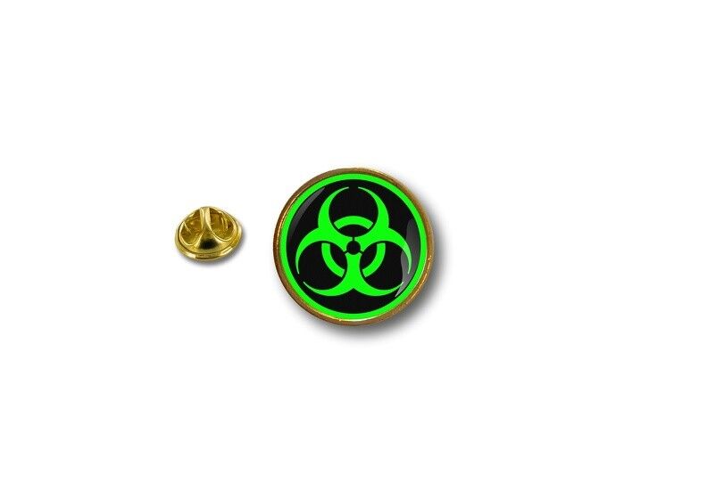 pins pin\'s flag badge metal lapel hat button biker biohazard radiation danger A
