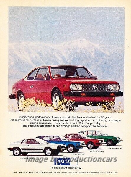 1977 Lancia Beta Original Advertisement Print Art Car Ad J828