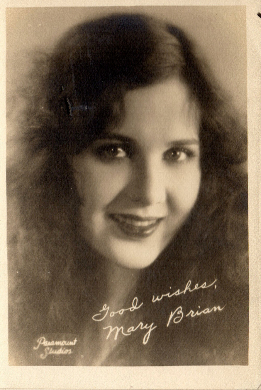 Mary Brian Paramount Publicity Photo Card Portrait Facsimile Signature 1920s