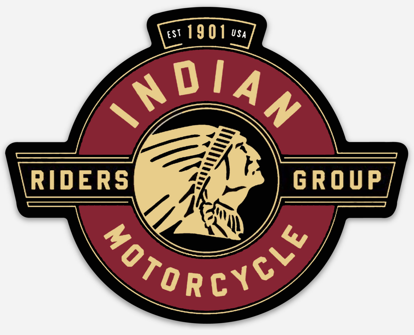 Indian Motorcycle Est.1901 Riders Group Logo Type Die-cut MAGNET