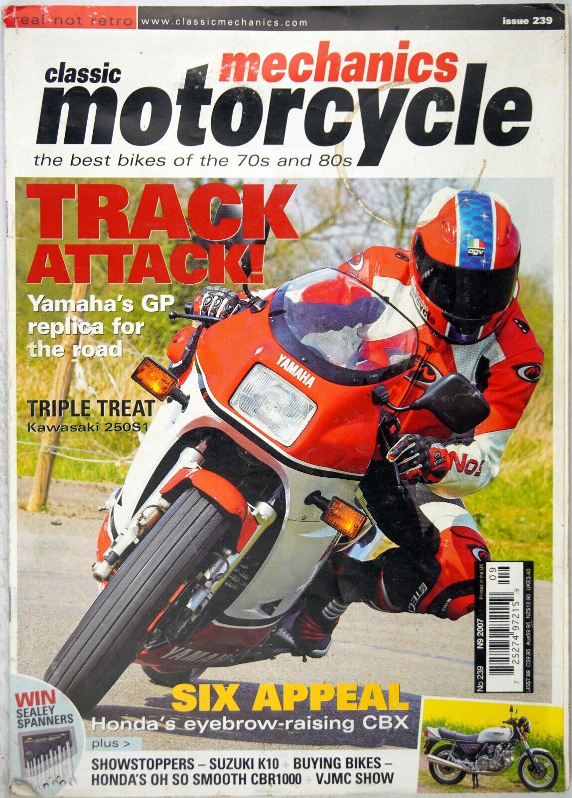 Classic Motorcycle Mechanics #239 Sept 2007 Yamaha GP Kawasaki 250S1 Honda CBX