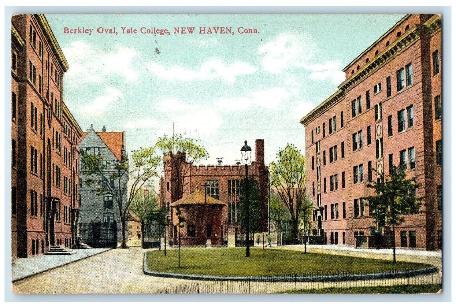 1909 Berkley Oval Yale College Building New Haven Connecticut CT Posted Postcard