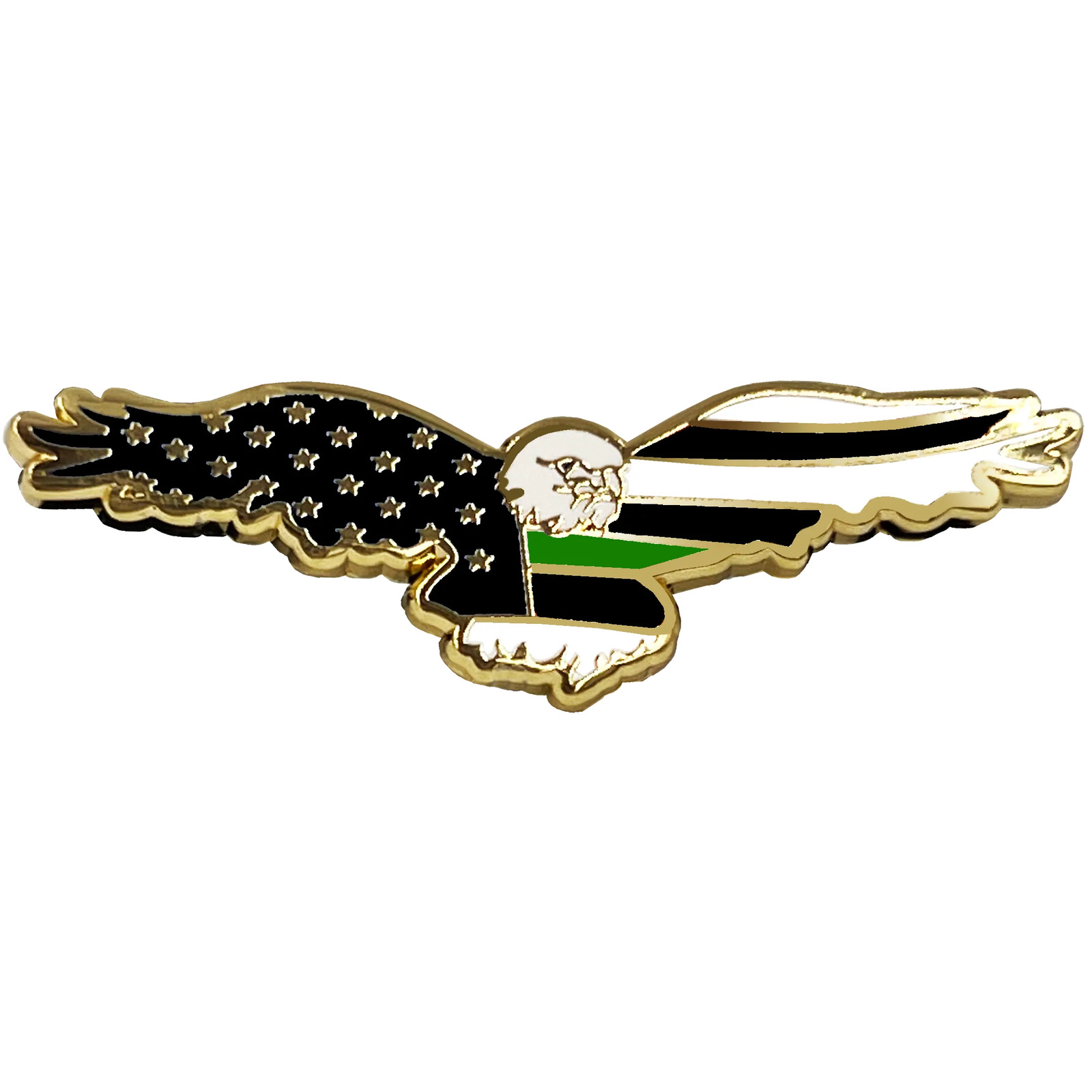 PBX-006-C Bald Eagle Thin Green Line Border Patrol Army American Flag Cloisonné