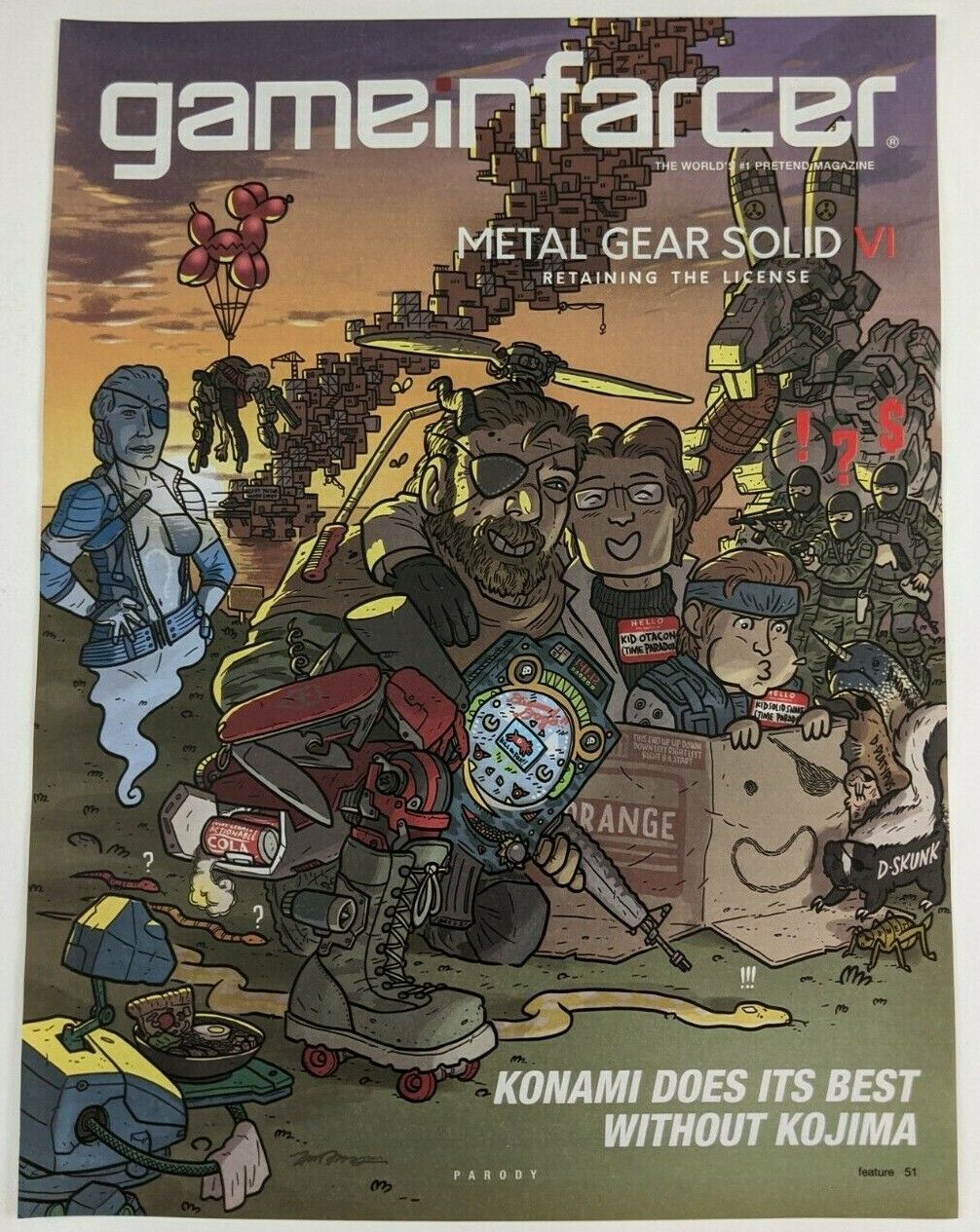 GameInfarcer Metal Gear Solid Parody Print Ad Game Poster Art PROMO Konami MGS