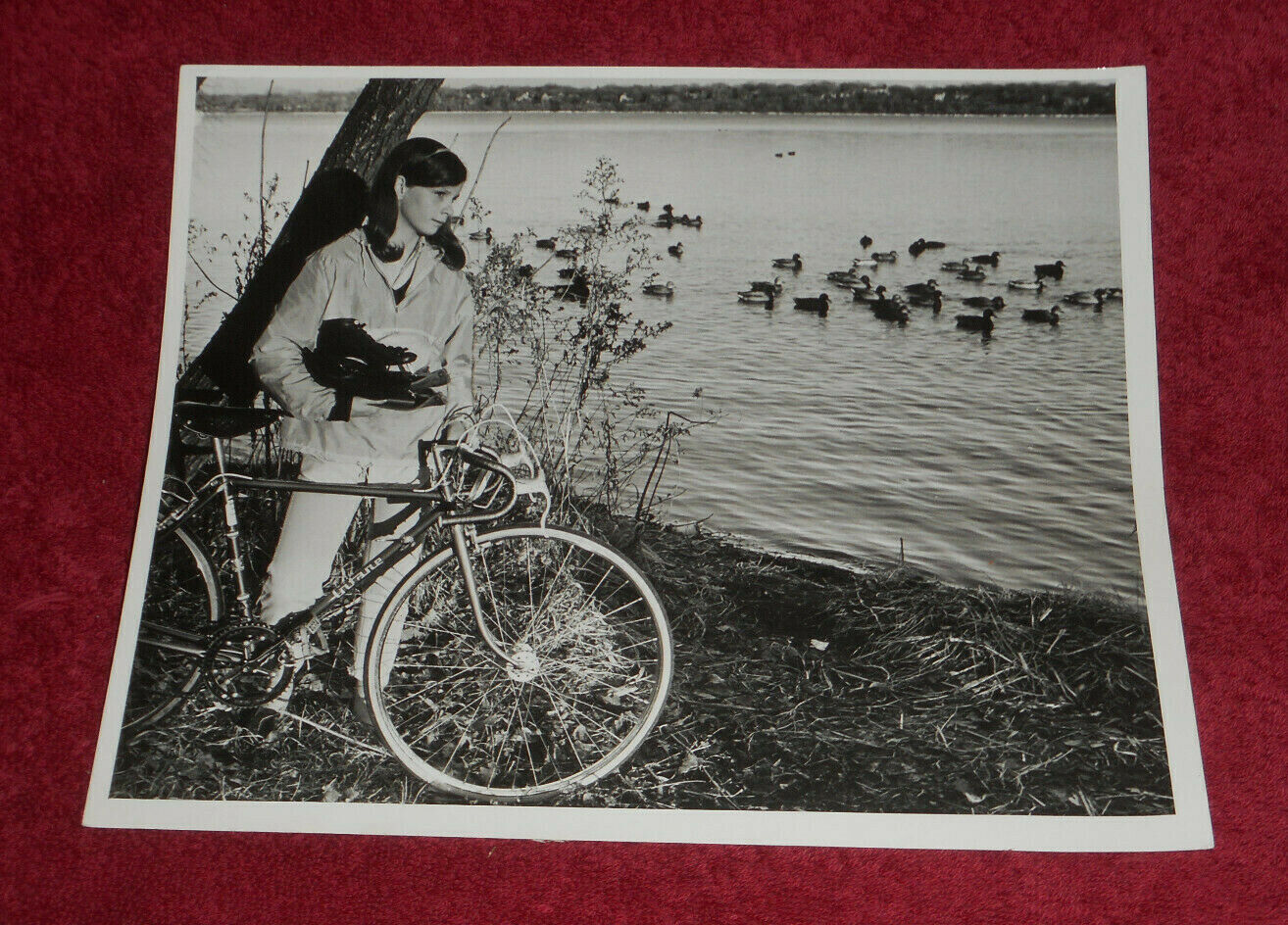 1965 Press Photo Champion Skater Girl Mary McClure Rides Bike Minneapolis