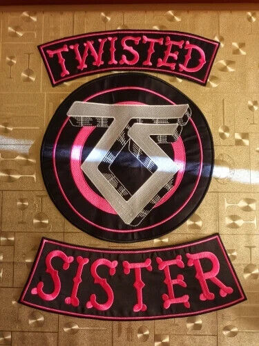 TWISTED SISTER Biker Motorcycle Rider Embroidered Iron On Patch Back of Jacket