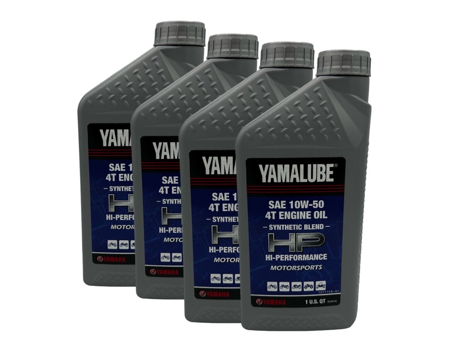 Yamaha New Yamalube 10W-50 Semi-Synthetic Oil-LUB-10W50-SS-12-4PACK
