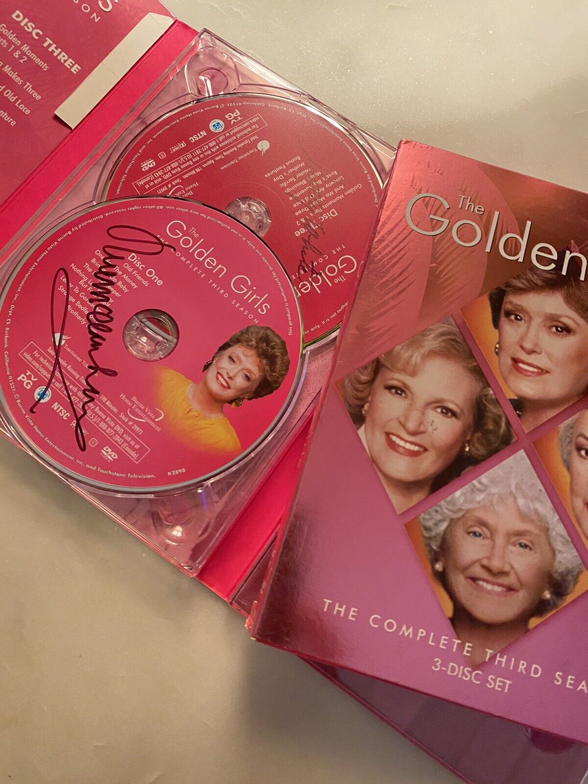 The Golden Girls signed Rue McClanahan, Bea Arthur, Betty White 3Disc Season 3