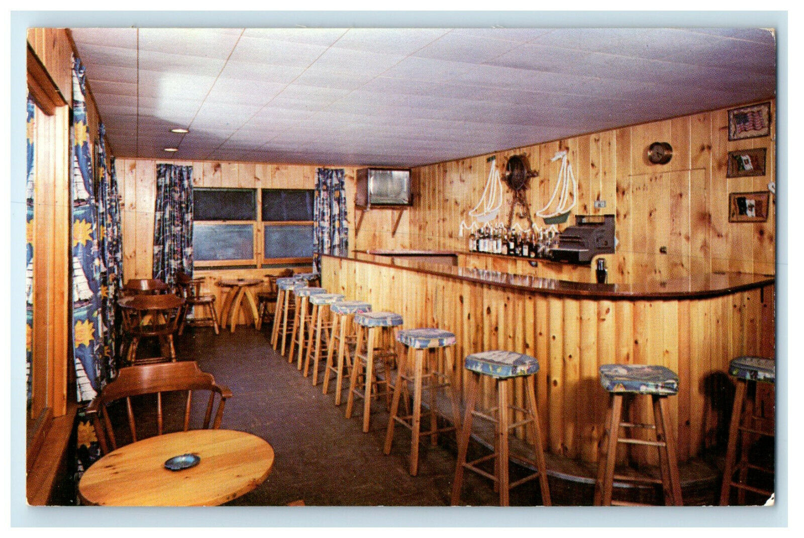 c1960s Blue Water Manor's Cocktail Lounge Diamond Point New York NY Postcard