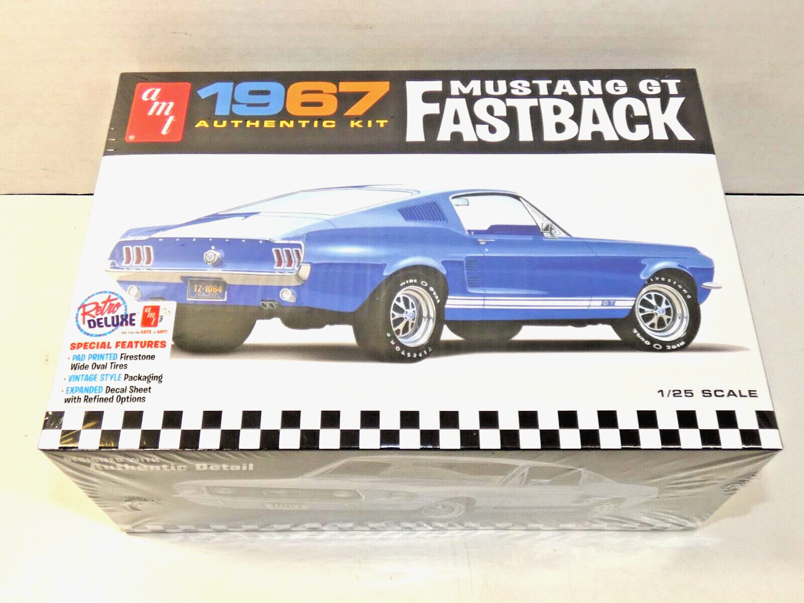 New Sealed AMT 1967 MUSTANG GT FASTBACK 1:25 Authentic Model NIB