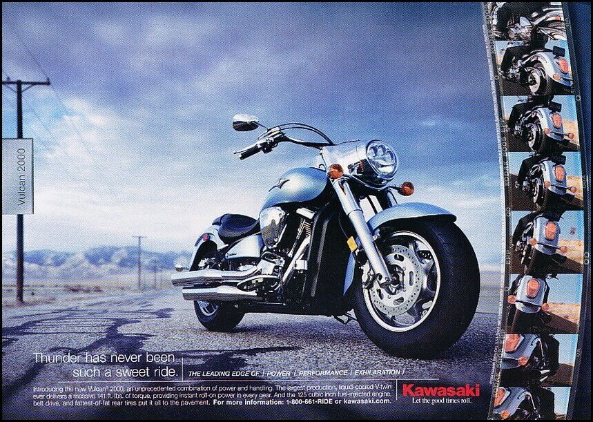 2004 Kawasaki Vulcan Motorcycle Bike Original Advertisement Print Art Ad J800A