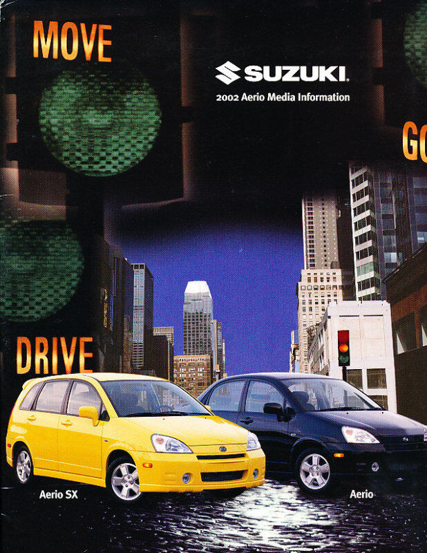2002 Suzuki Aerio Media Sales Brochure Folder, Prints
