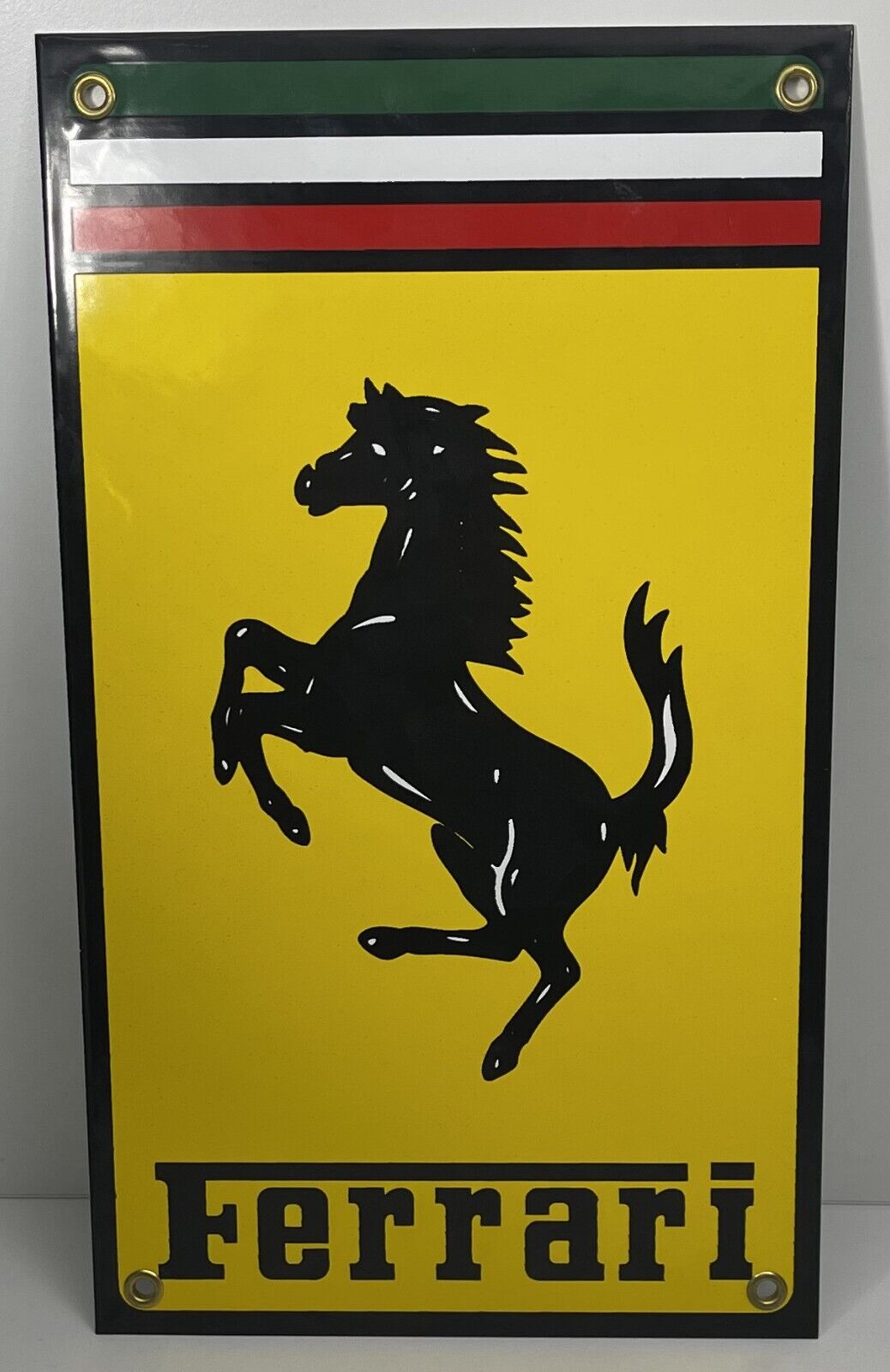 Ferrari Metal Porcelain Sign - 7x12