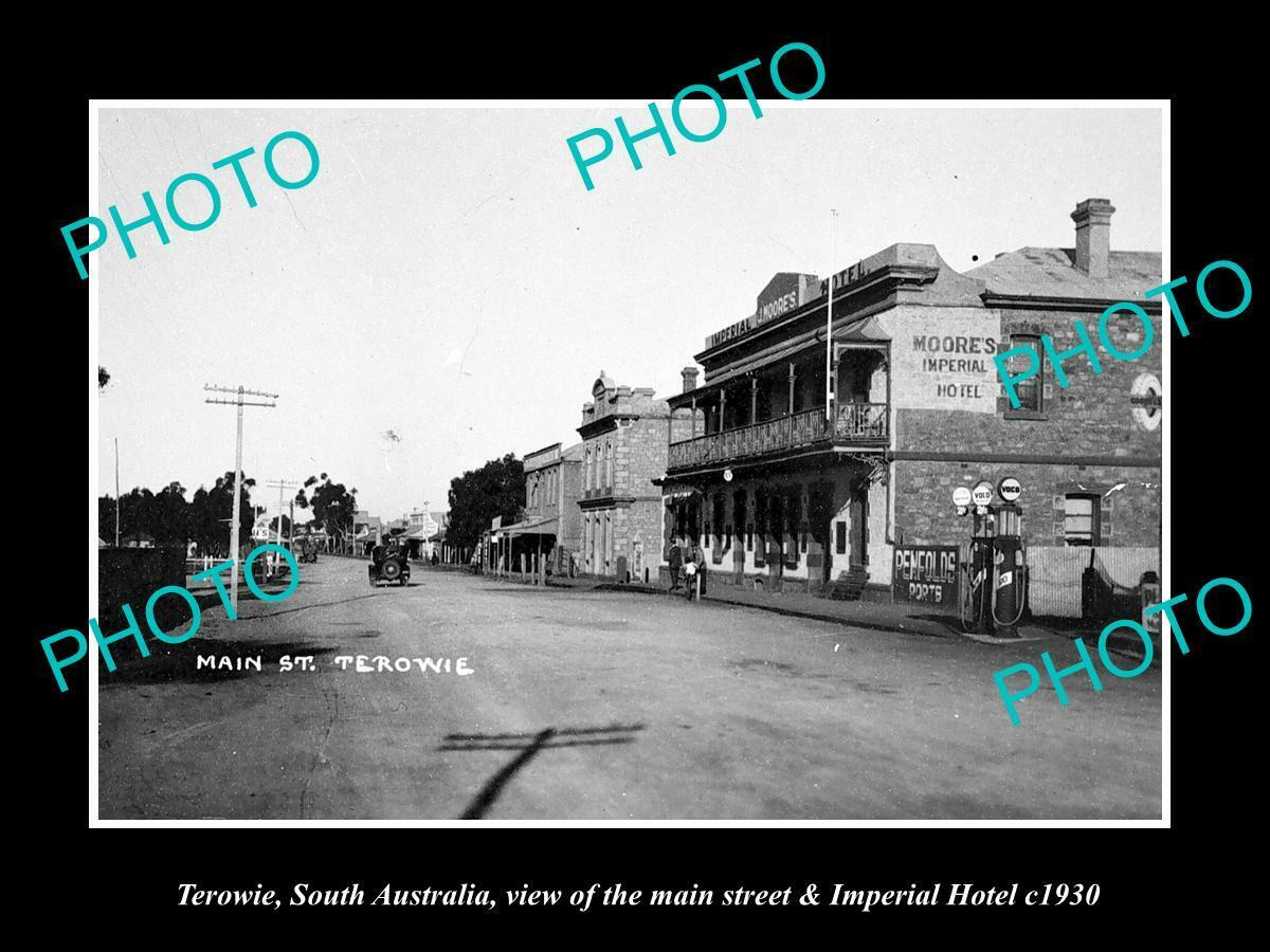 OLD 8x6 HISTORIC PHOTO OF TEROWIE SOUTH AUSTRALIA THE MAIN ST & HOTEL c1930