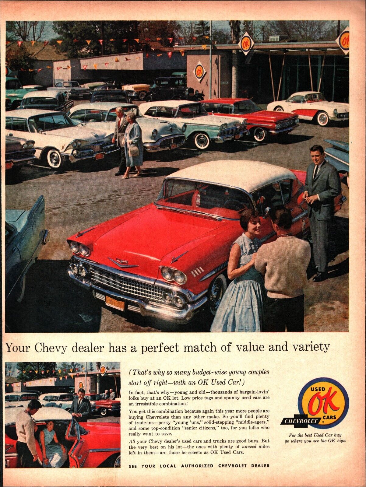 1961 1964 CHEVROLET OK USED CARS FOR THE BEST USED CAR BUY AD PRINT c3
