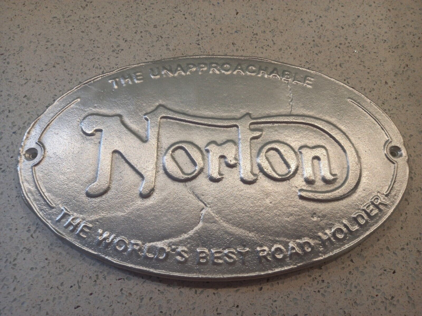 Norton The Unapproachable Cast Aluminium Sign Garage Motorcycle Plaque Not Iron