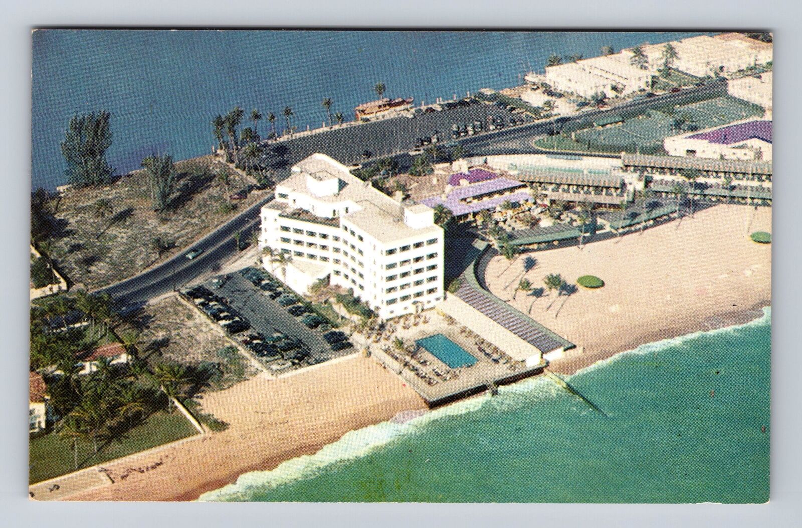 Miami Beach FL-Florida, Aerial Royal York Hotel, Advertisement Vintage Postcard