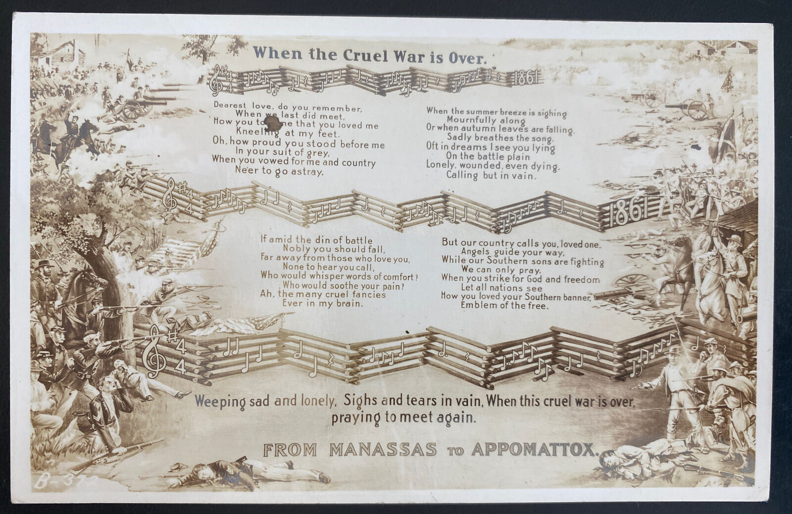 Mint USA Picture Postcard PPC Civil War Song Anthem