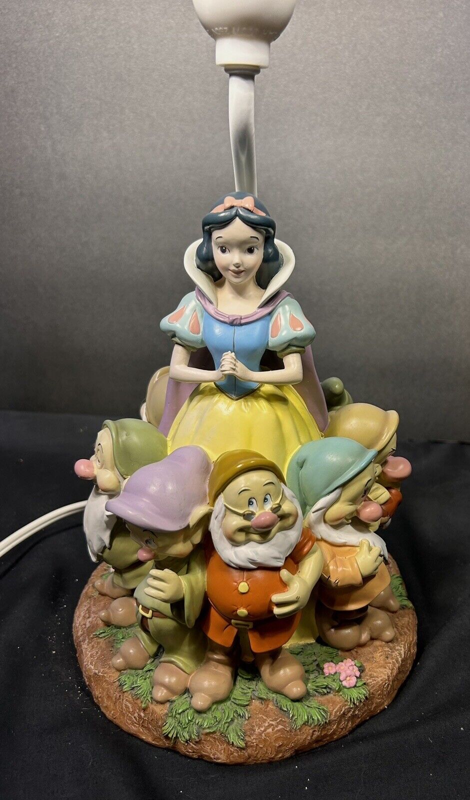 Vintage Disney Snow White Seven Dwarfs Lamp Disney Desk Switch On Cord