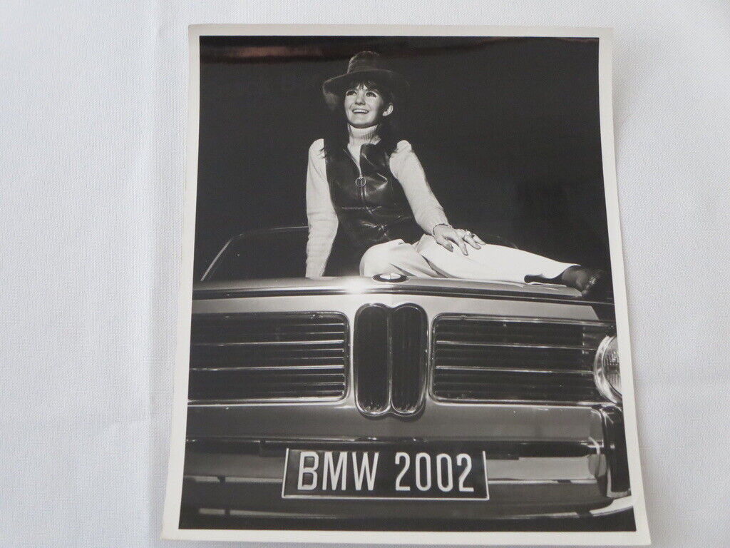 Vintage Art Photograph Model with BMW 2002 Car - 1960s or 1970s Montreal 