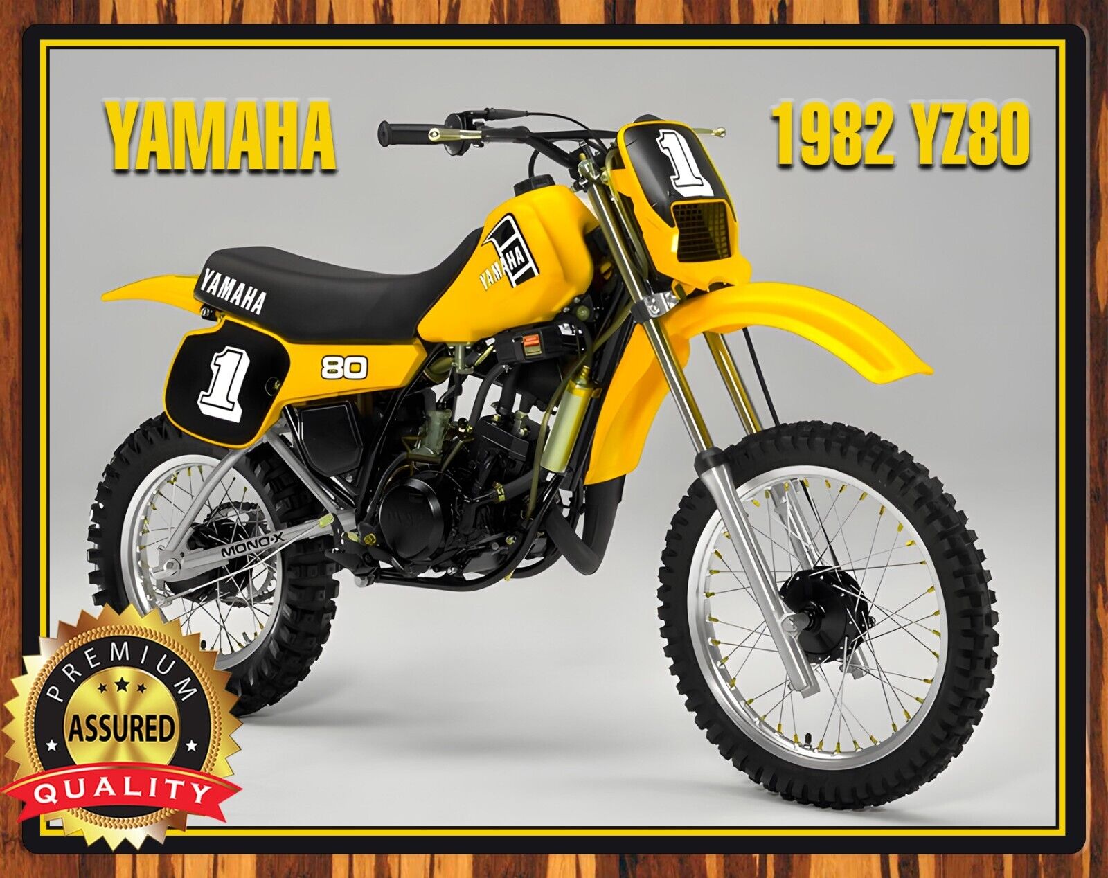 1982 Yamaha - YZ80 - Motocross - Metal Sign 11 x 14