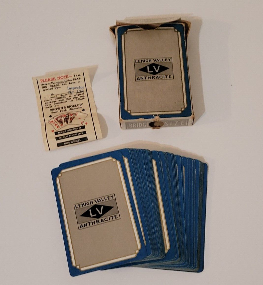 RARE Vintage 1939 Lehigh Valley LV Anthracite Railroad Playing Cards Deck