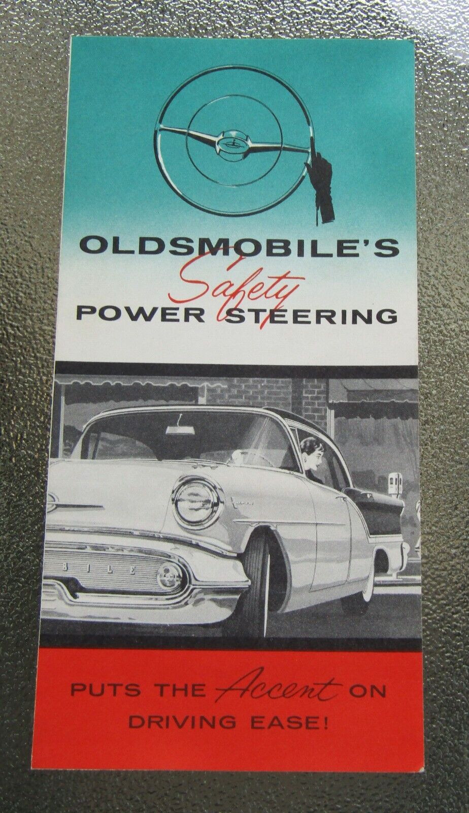 1957 OLDSMOBILE Safety  Power Steering Illustrated Dealership Brochure CLEAN wow