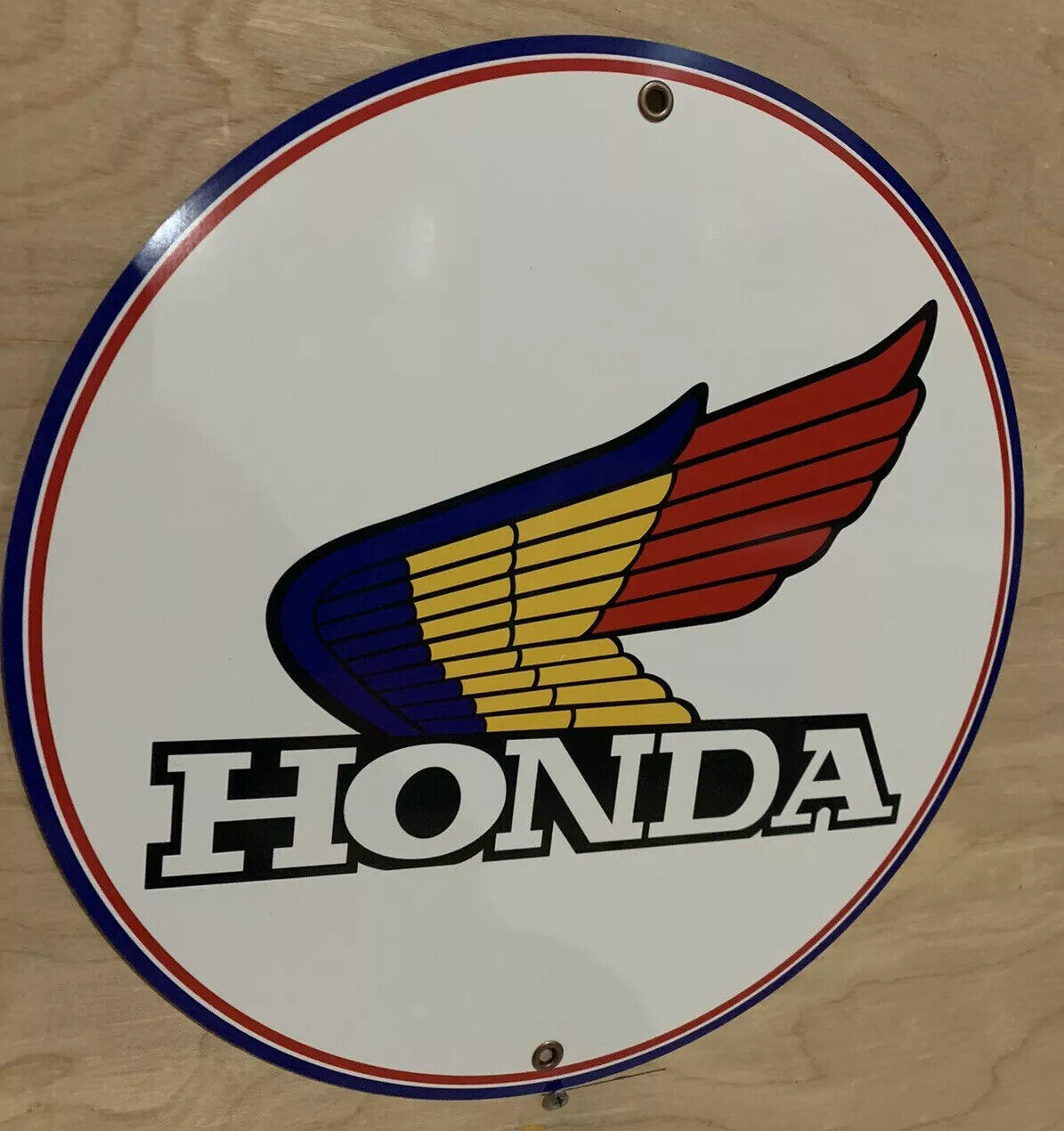 Honda Motorcycle Premium Quality Vintage Logo Round Reproduction Garage Sign