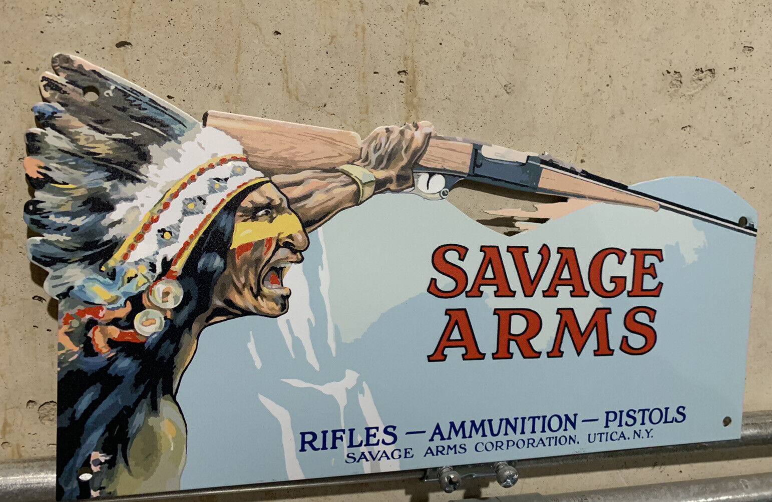 Vintage Style Savage Die-cut Rifle Guns Ammunition Steel Metal Top Quality Sign