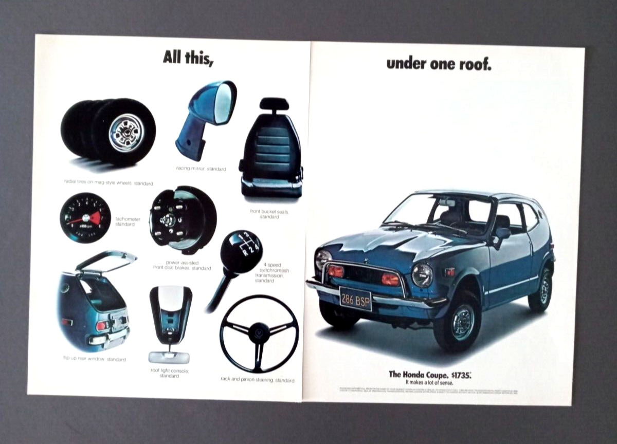 1971 Honda Z 600 2 Page Hard to Find original Ad Print Advertisement