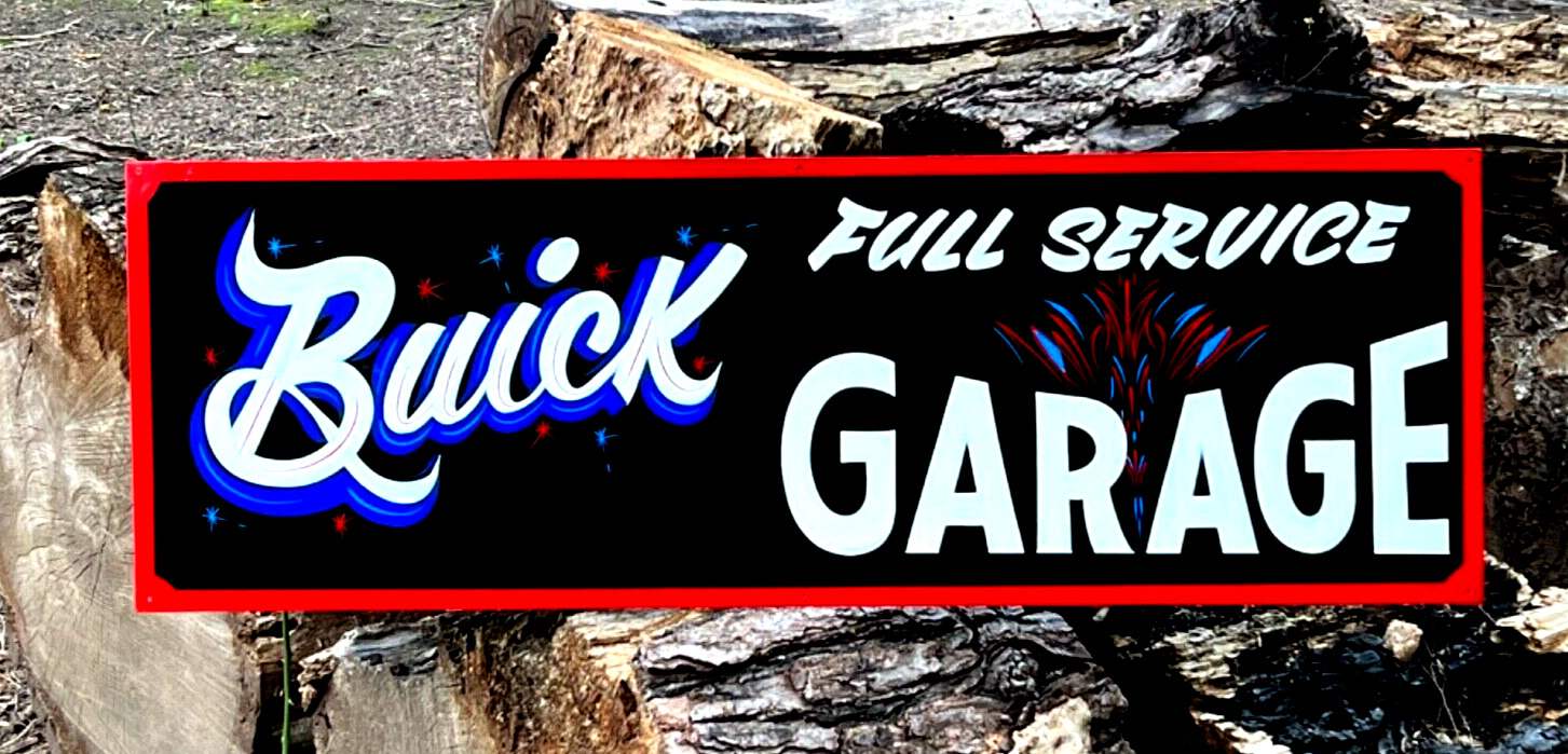 LG .  Painted BUICK Car Pontiac Gas Oil Auto Shop Garage Repair Dealer Lot Sign